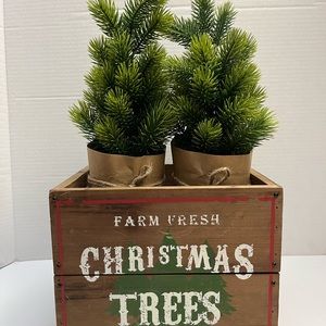 Mud Pie Wood Crate Christmas decor